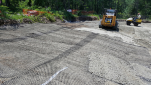 Geotech fabric at rear drive